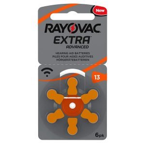 Pilas para audífonos de la marca Rayovac Extra Advanced tamaño 10 amarilla pack de 6
